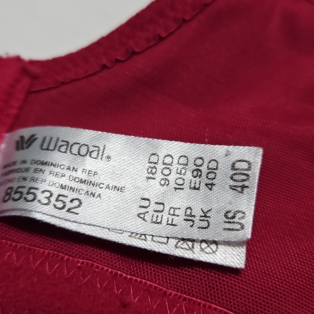 Wacoal Deep Red Underwire Lined Seamless Full-Cup Bra Size 40D - Picture 4 of 8